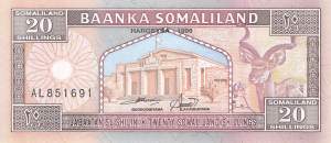 20 Shillings Somaliland p3b 1996